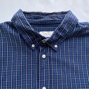 Cotton & Co Men’s Button Down Long Sleeve Shirt Size XXL Blue Plaid 100% Cotton